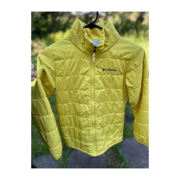 Columbia Jacket Puffer Interchange Chartreuse Youth Sz M - Picture 2 of 7